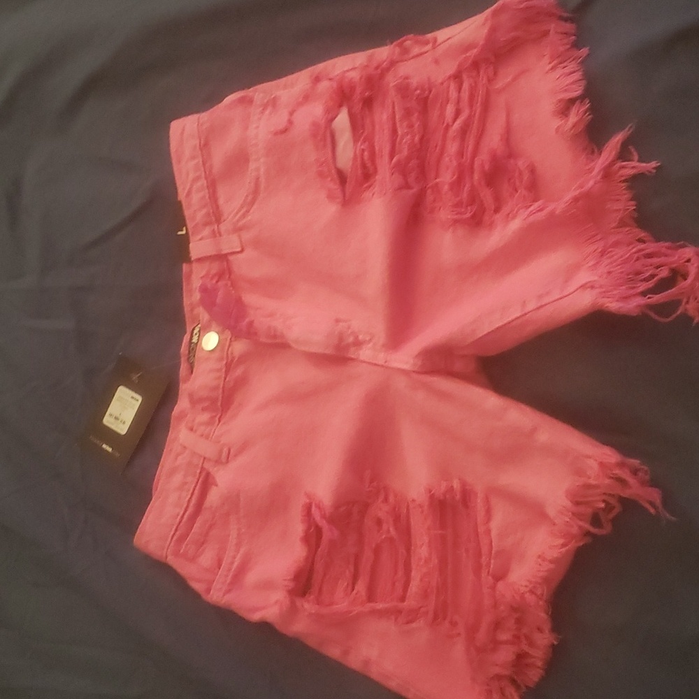 Pink Distressed Shorts Fashion Nova